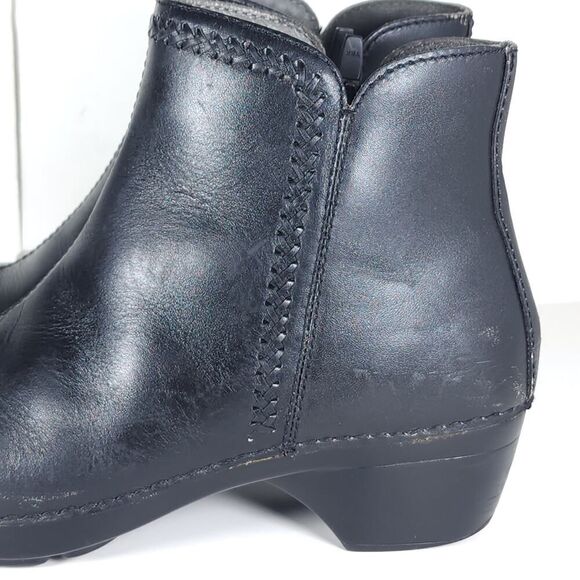 Dansko Women's Scout US8-8,5 EU39 Black Leather Braid Detail Ankle Clog Boots - Picture 11 of 16